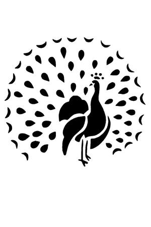 Павлин − трафарет 3