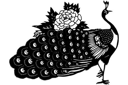 Павлин − трафарет 6