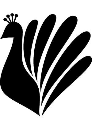 Павлин − трафарет 7