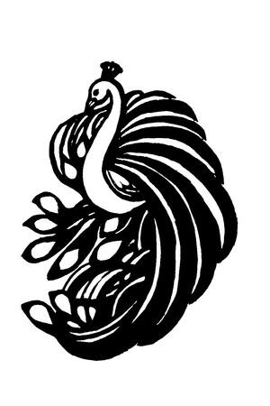 Павлин − трафарет 8