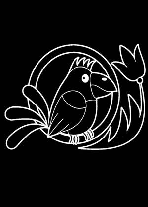 Попугаи − трафарет 11