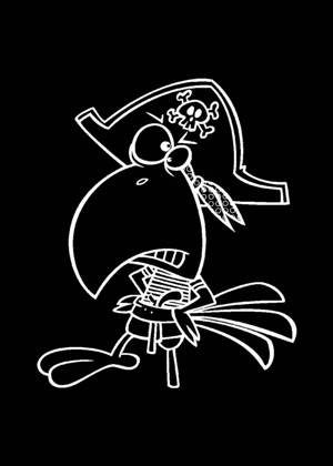 Попугаи − трафарет 13