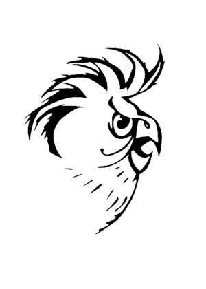 Попугаи − трафарет 15