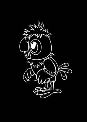 Попугаи − трафарет 17