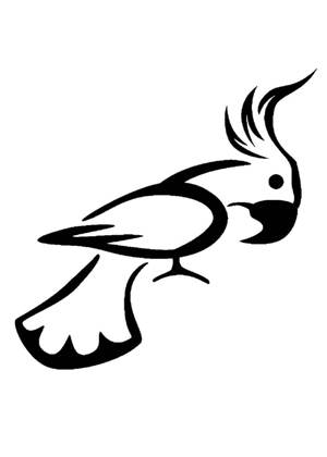 Попугаи − трафарет 19