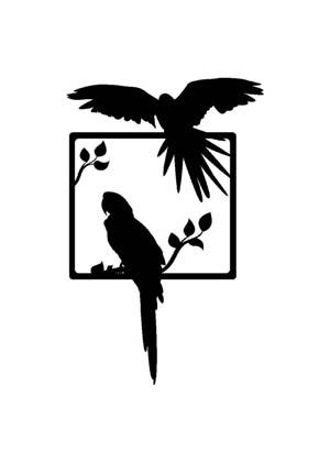 Попугаи − трафарет 21