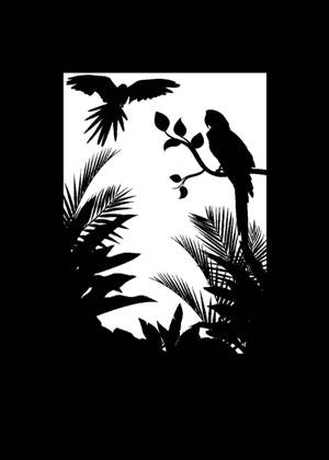 Попугаи − трафарет 23