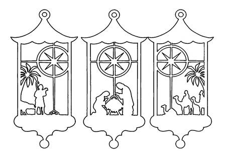 Рождество Христово − трафарет 2