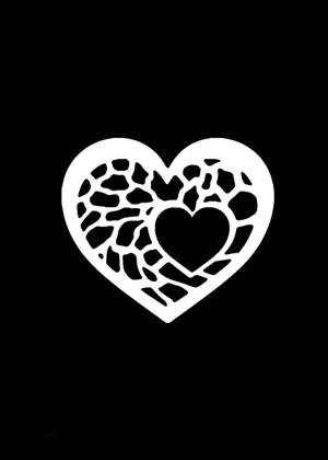 Сердечки − трафарет 1