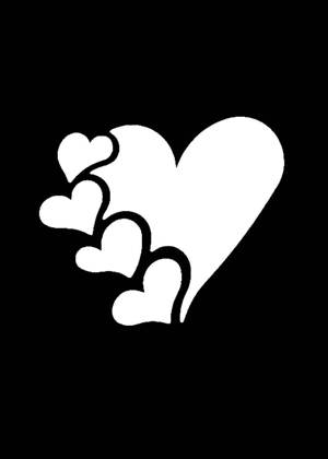 Сердечки − трафарет 10