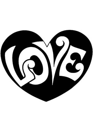 Сердечки − трафарет 11