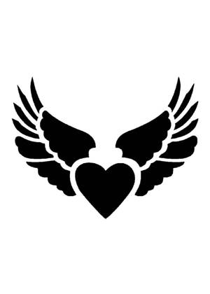 Сердечки − трафарет 12