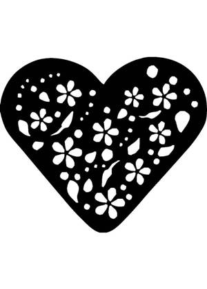 Сердечки − трафарет 13
