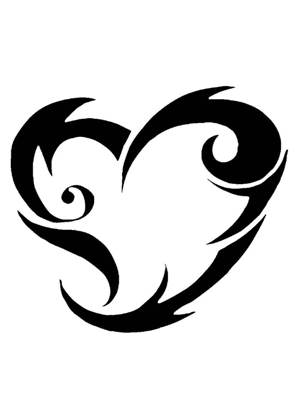 Сердечки − трафарет 15