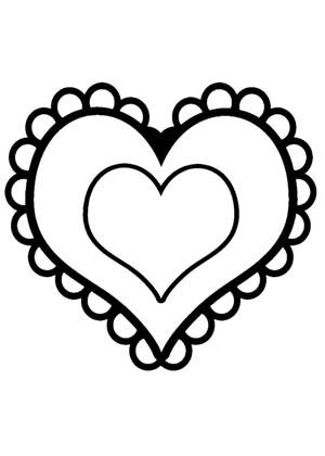 Сердечки − трафарет 17