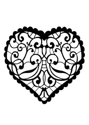 Сердечки − трафарет 19