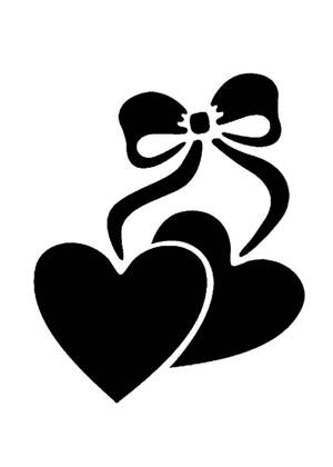 Сердечки − трафарет 2