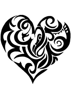 Сердечки − трафарет 20