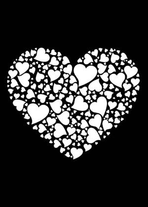 Сердечки − трафарет 21