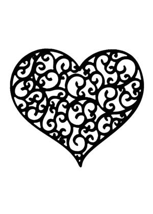 Сердечки − трафарет 24