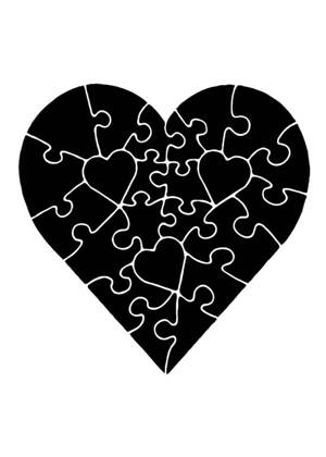 Сердечки − трафарет 25