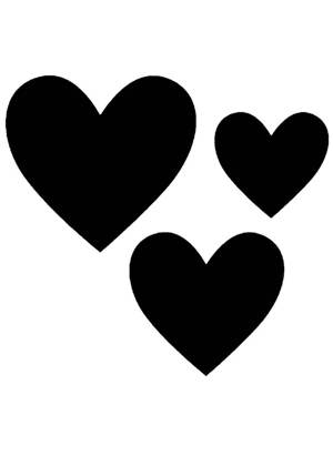 Сердечки − трафарет 27