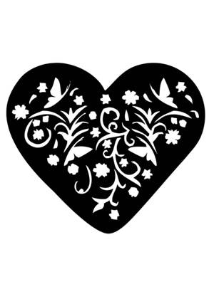 Сердечки − трафарет 28