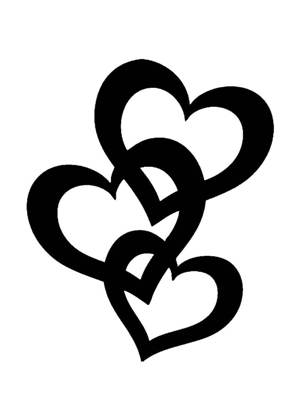 Сердечки − трафарет 3