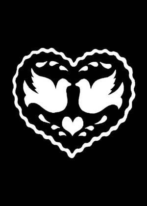 Сердечки − трафарет 30