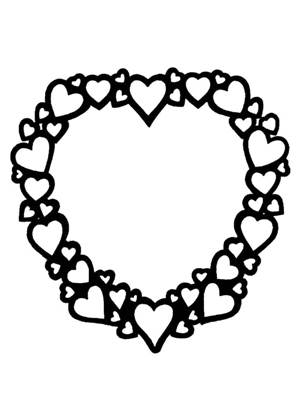 Сердечки − трафарет 32
