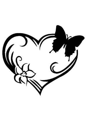Сердечки − трафарет 34