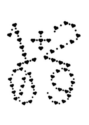 Сердечки − трафарет 35