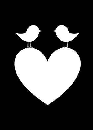 Сердечки − трафарет 36