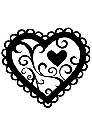 Сердечки − трафарет 6