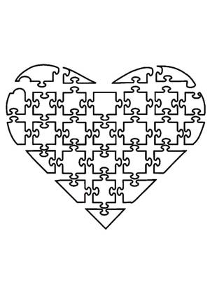 Сердечки − трафарет 8