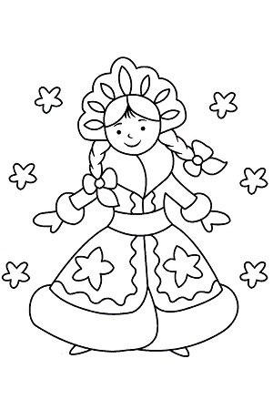 Трафареты Снегурочки Снегурочки − трафарет 1