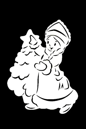 Трафареты Снегурочки Снегурочки − трафарет 10