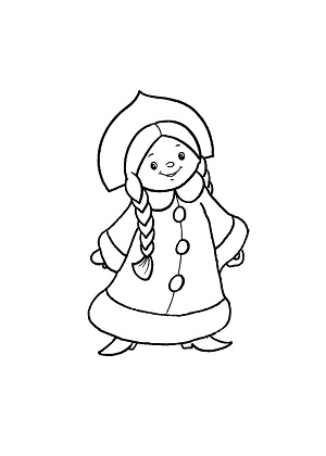 Трафареты Снегурочки Снегурочки − трафарет 14