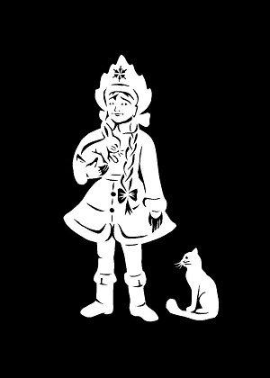 Трафареты Снегурочки Снегурочки − трафарет 15