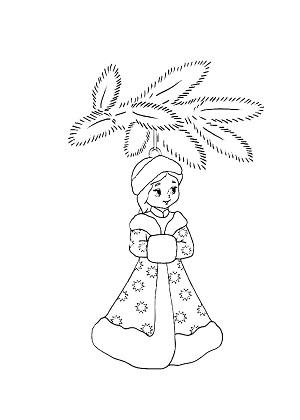 Трафареты Снегурочки Снегурочки − трафарет 16