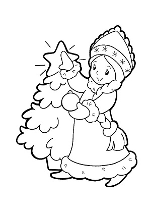 Трафареты Снегурочки Снегурочки − трафарет 18