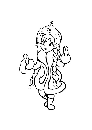 Трафареты Снегурочки Снегурочки − трафарет 19