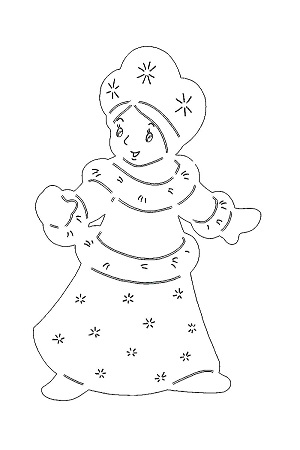 Трафареты Снегурочки Снегурочки − трафарет 2