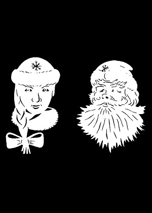 Трафареты Снегурочки Снегурочки − трафарет 20