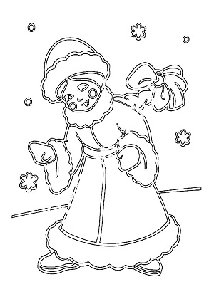 Трафареты Снегурочки Снегурочки − трафарет 21