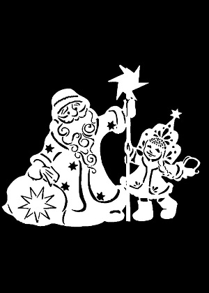 Трафареты Снегурочки Снегурочки − трафарет 22