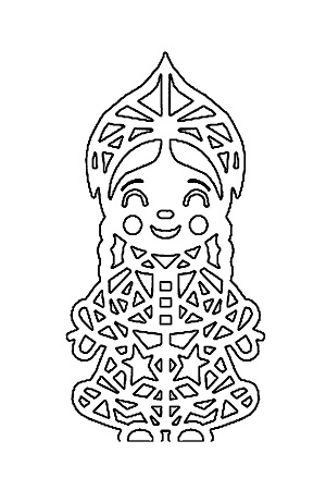 Трафареты Снегурочки Снегурочки − трафарет 4