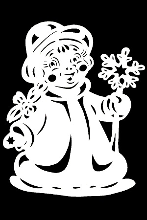 Трафареты Снегурочки Снегурочки − трафарет 7