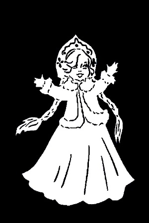 Трафареты Снегурочки Снегурочки − трафарет 8