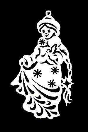 Трафареты Снегурочки Снегурочки − трафарет 9